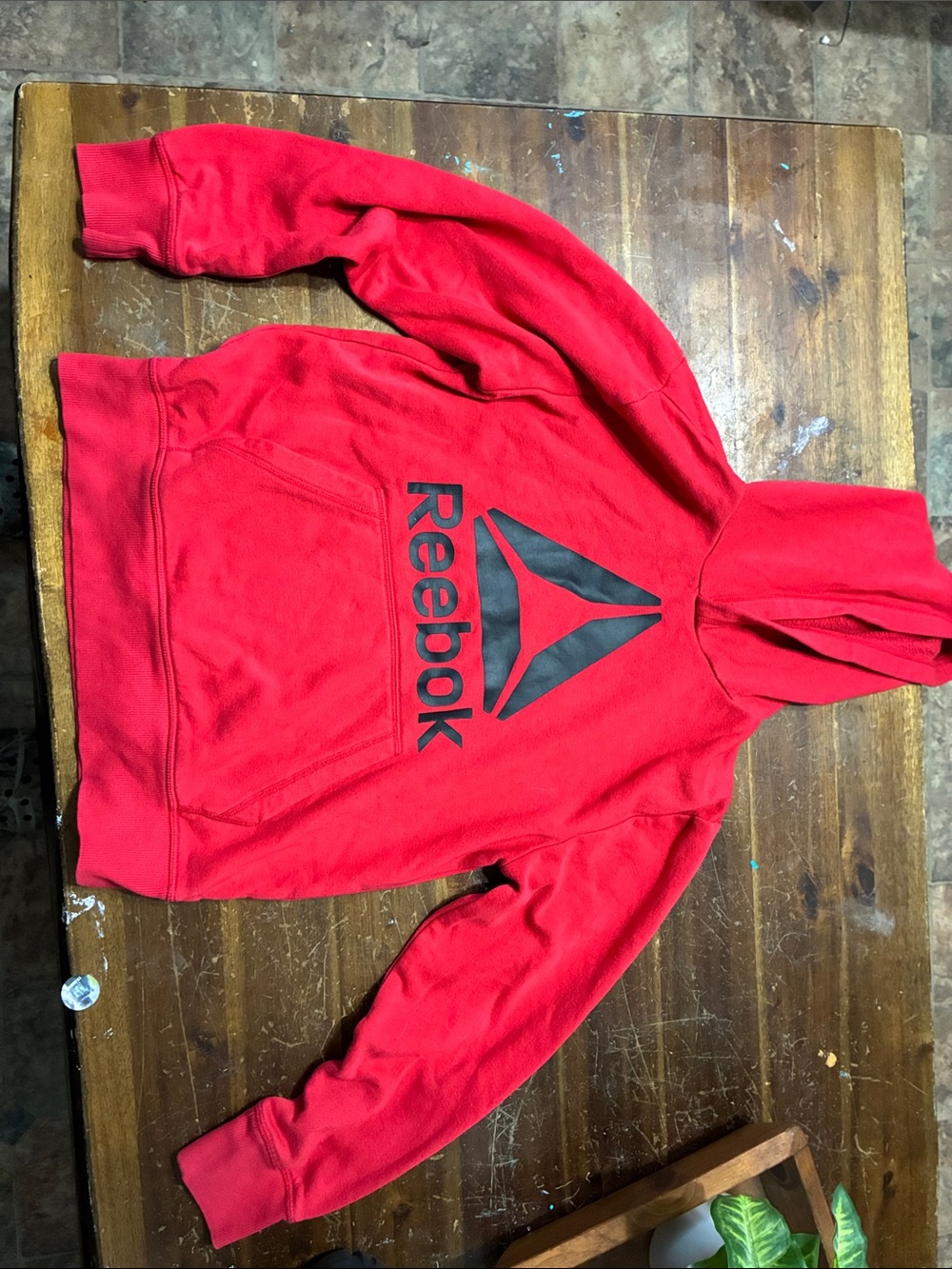 Reebok Red Kids Hoodie with Black Logo